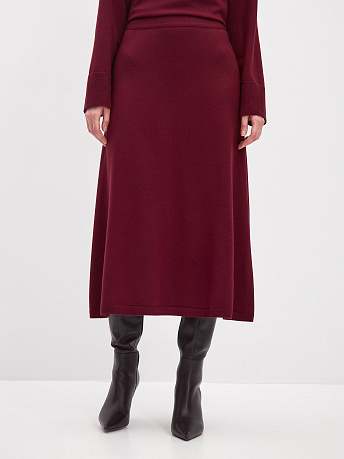 Юбка-миди из шерсти мериноса и вискозы Мисти
