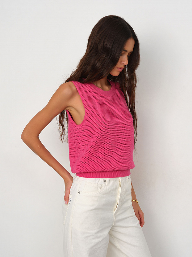 Терри джемпер без рукавов трикотажный (фуксия, 44-46)