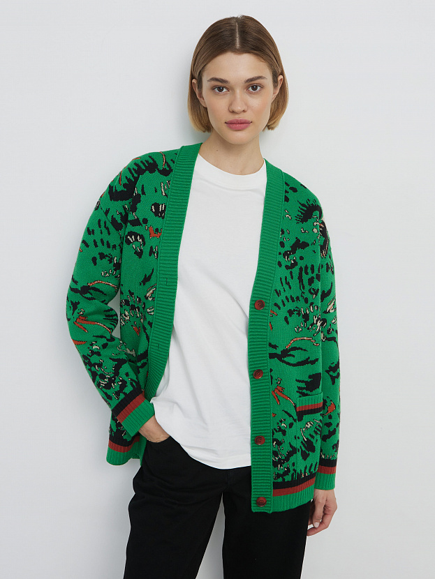 Горизонт кардиган трикотажный (ярко-зеленый, 44-46)