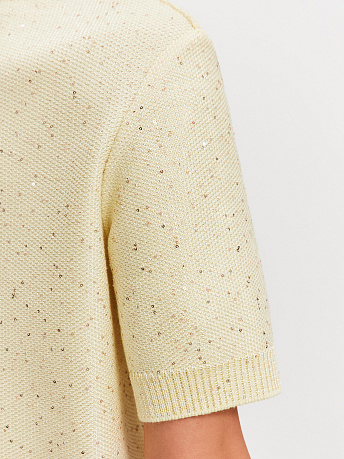 Поло с пайетками из хлопка и вискозы Айн