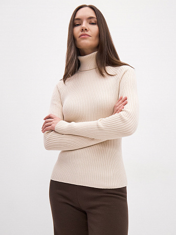 Водолазка из шерсти мериноса и вискозы Инди