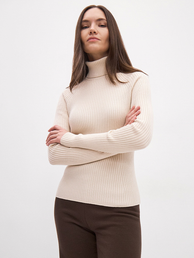 Инди водолазка трикотажная (кремовый, 44-46)