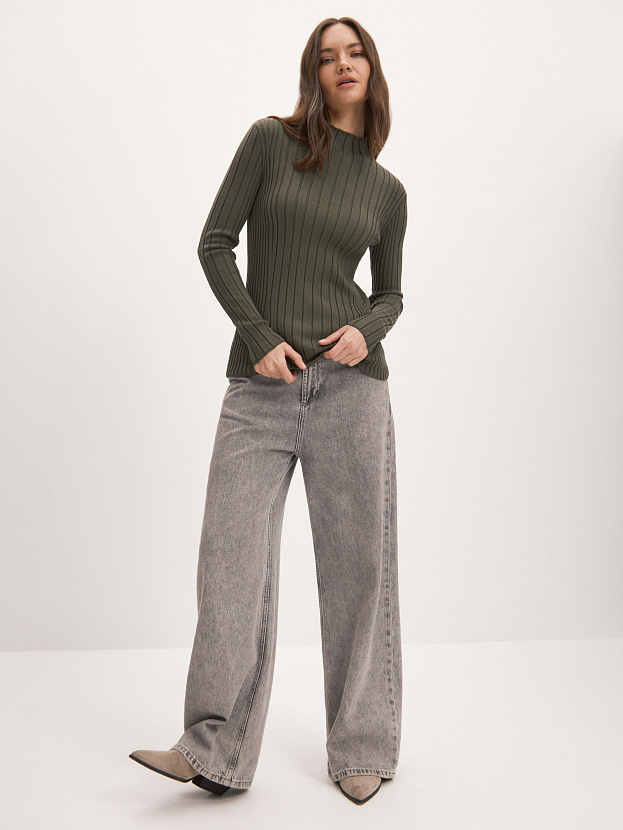 Латте водолазка трикотажная (хаки, 44-46)