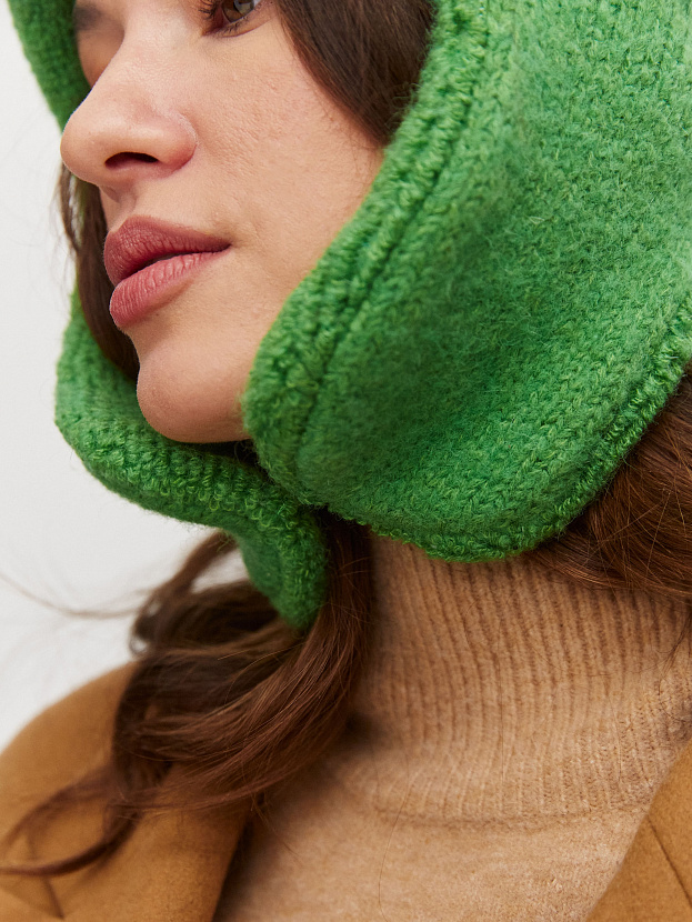 Стокгольм шапка-ушанка трикотажная (ярко-зеленый, 56-58)