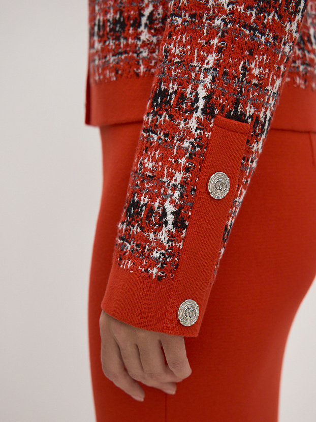 Шанель жакет трикотажный (красный, 46)