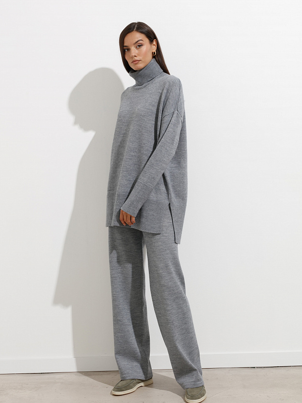 Сатурн брюки трикотажные (серый меланж, 40-42/164-170)