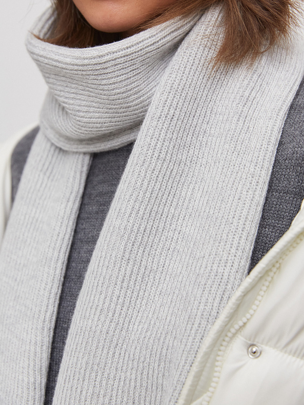 Бредли комплект (шапка+шарф) трикотажный (белый/светло-серый)