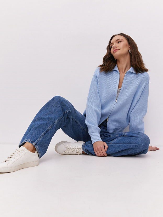 Гранд джемпер (бомбер) трикотажный (голубой, 44-46)