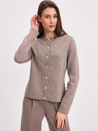 Кардиган из шерсти мериноса и вискозы Мята