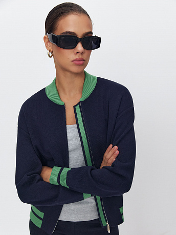 Бомбер из хлопка с полосками Сиетл