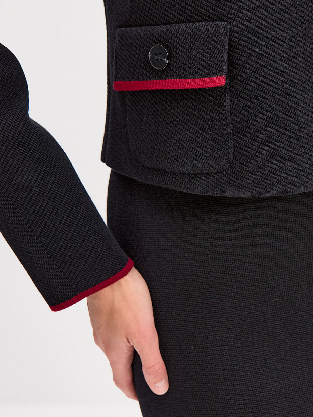 Элира жакет трикотажный (черный/вишневый, 44-46)