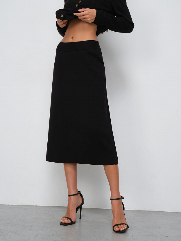 Моне юбка трикотажная (черный, 46)