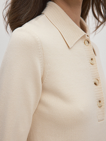 Джемпер поло из хлопка с вискозой Фреско