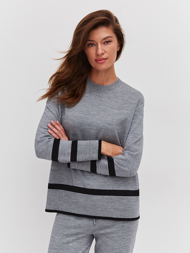 Стрит джемпер трикотажный (серый меланж, 44-46)