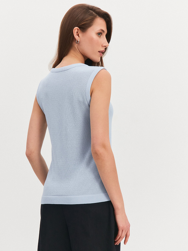 Эмма джемпер без рукавов трикотажный (голубой, 44-46)