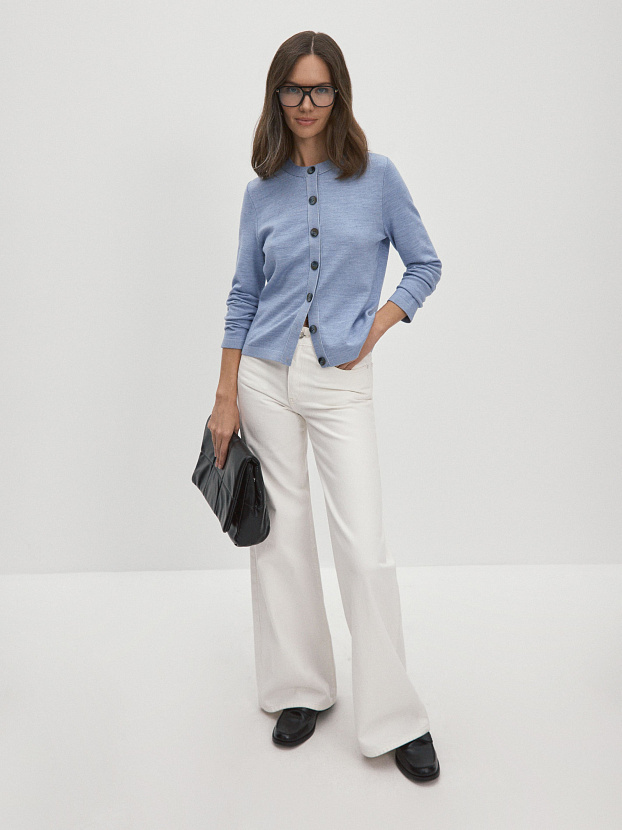 Мята кардиган трикотажный (голубой, 46)