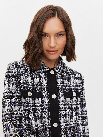 Жакет из хлопка и вискозы букле Шанель