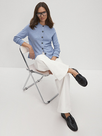 Кардиган из шерсти мериноса и вискозы Мята