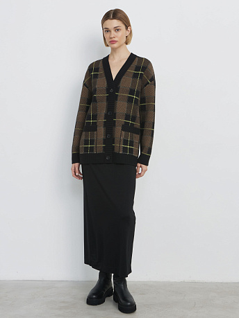 Кардиган из шерсти мериноса с авторским принтом Горизонт