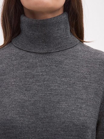 Джемпер из шерсти мериноса и вискозы с воротником Сатурн