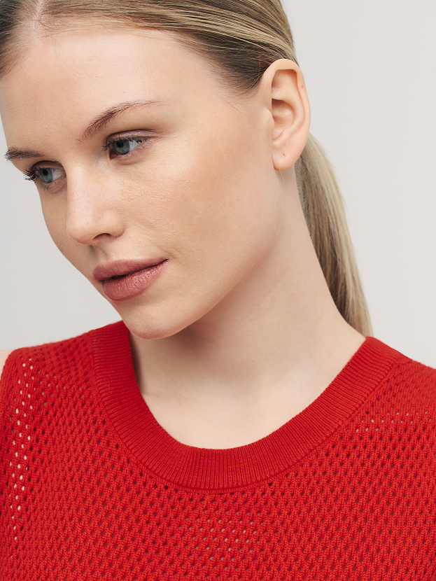 Терри джемпер без рукавов трикотажный (красный, 44-46)