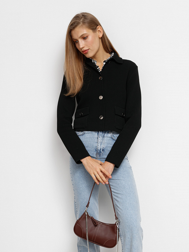 Лацио жакет трикотажный (черный, 44-46)