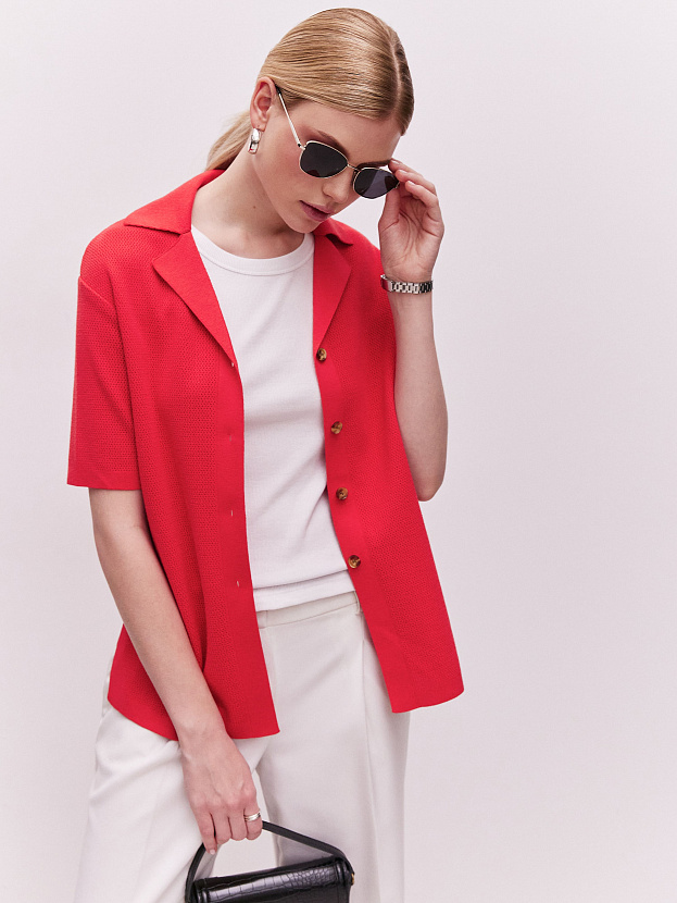 Эллада кардиган трикотажный (глубокий коралловый, 44-46)