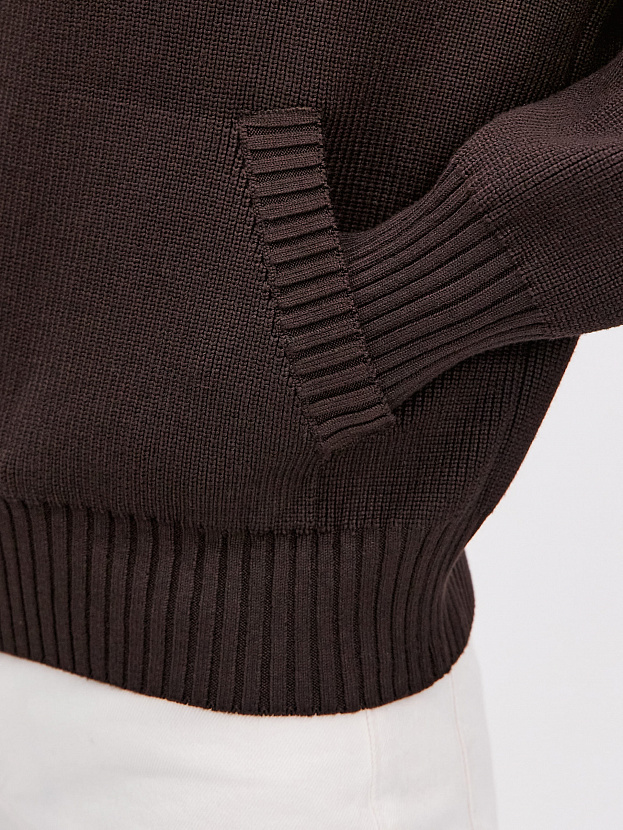 Честер джемпер (бомбер) трикотажный (темно-коричневый, 44-46)