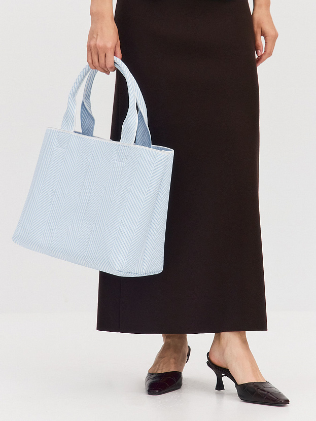 Сумка с косметичкой 2025-Е02 (белый/голубой)