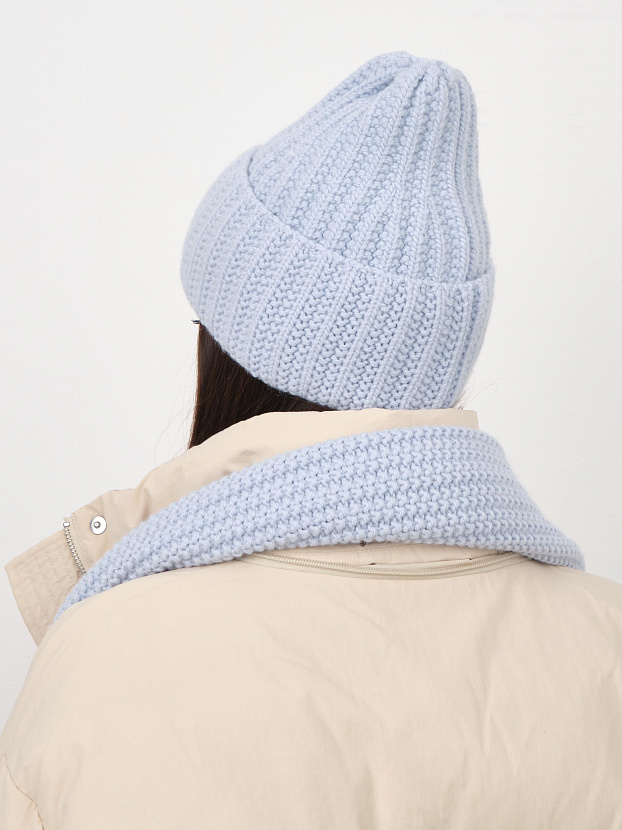 Черри комплект (шапка+ шарф) трикотажный (св.голубой, 56-58)