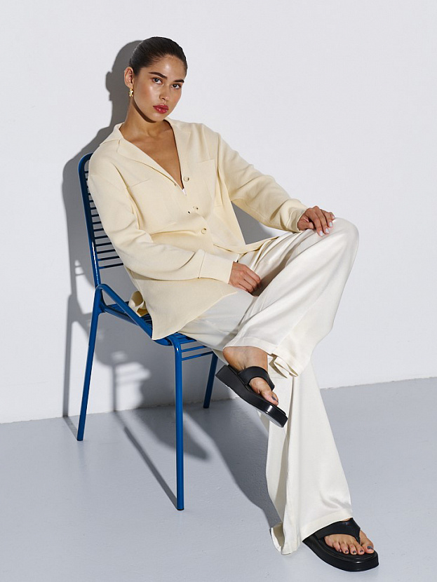 Тира кардиган трикотажный (кремовый, 44-46)