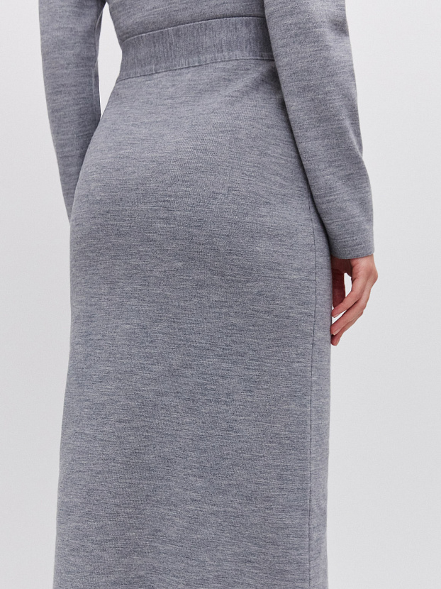 Каролла юбка трикотажная (серый меланж, 46)