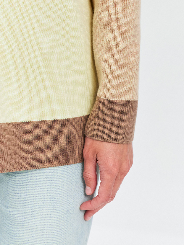 Родос кардиган трикотажный (бледно-желтый/какао, 44-46)