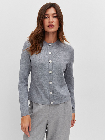 Кардиган из шерсти мериноса и вискозы Мята