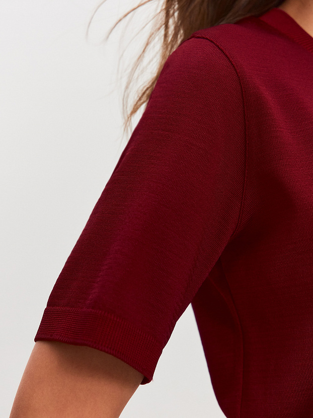 Адель джемпер (футболка) трикотажный (вишневый, 56-58)