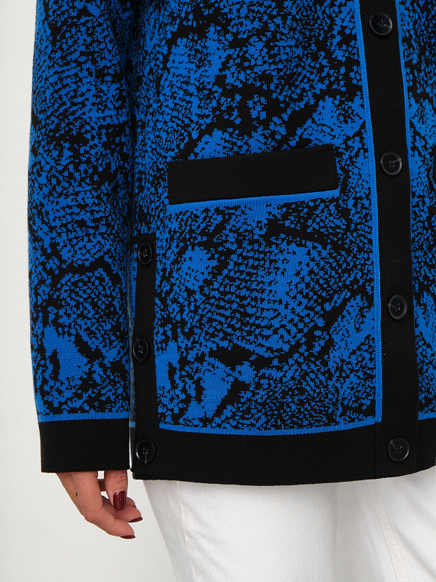 Сандро кардиган трикотажный (черный/ультрамарин, 44-46)