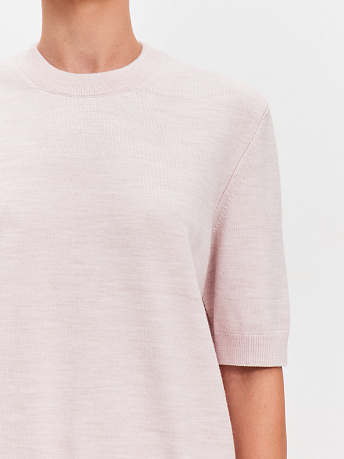 Джемпер из шерсти мериноса и вискозы с коротким рукавом Юджин