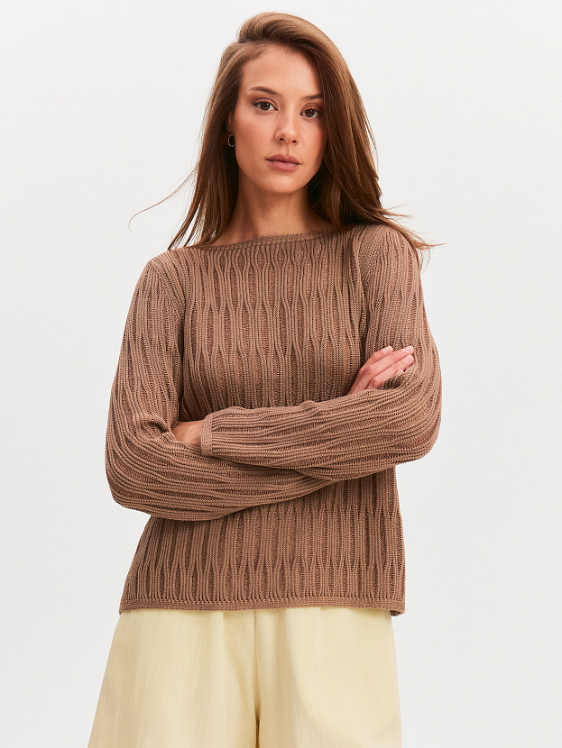 Альфа джемпер трикотажный (какао, 40-44)