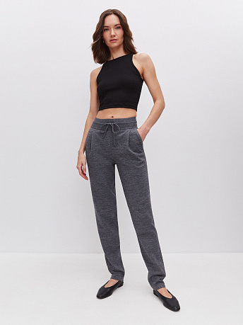 Брюки багги с шерстью мериноса с карманами Вест