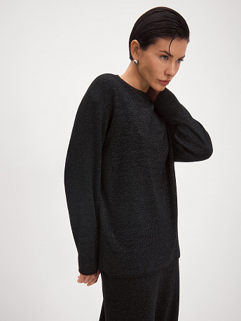 Джемпер из шерсти мериноса с вискозой и люрексом Ингрит