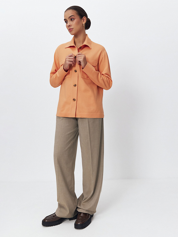 Джем кардиган (рубашка) трикотажный (св.оранжевый, 44-46)