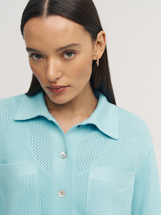 Джули кардиган трикотажный (бирюзовый, 44-46)