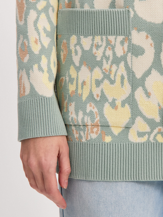 Гарда кардиган трикотажный (св.зеленый/кремовый, 44-46)