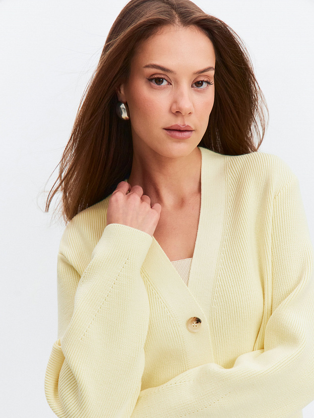 Родос кардиган трикотажный (бледно-желтый, 44-46)