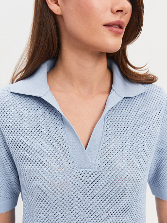 Футболка с воротником поло из вискозы Нолан