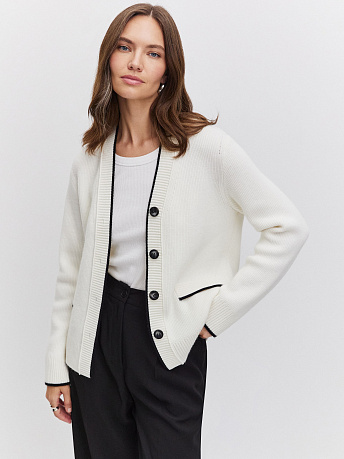 Кардиган из шерсти мериноса и мохера Амега